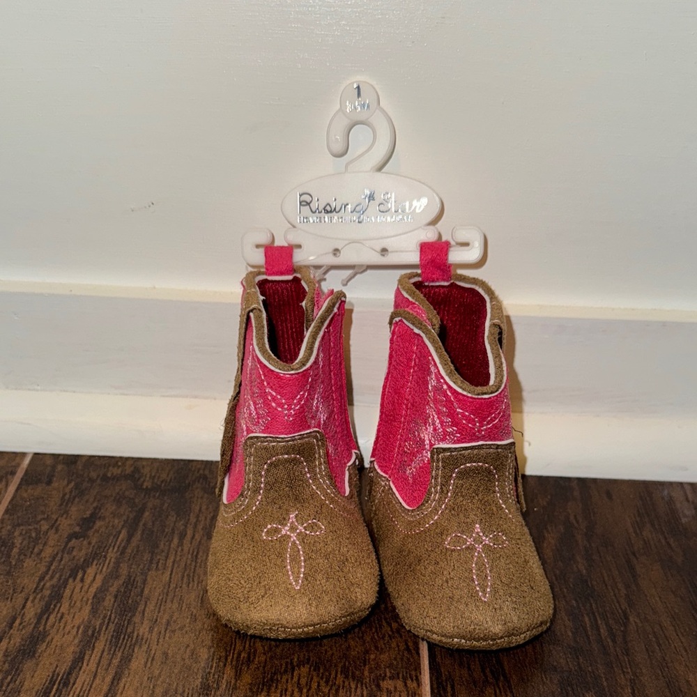 Rising Star Brown and Pink Kids Boots